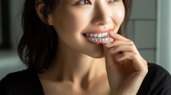インビザラインGoで矯正をしている女性