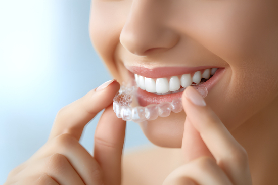 インビザライン Goを装着する様子